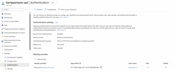Pre-Auth/Easy Auth with Azure App Services & downstream token setup ...