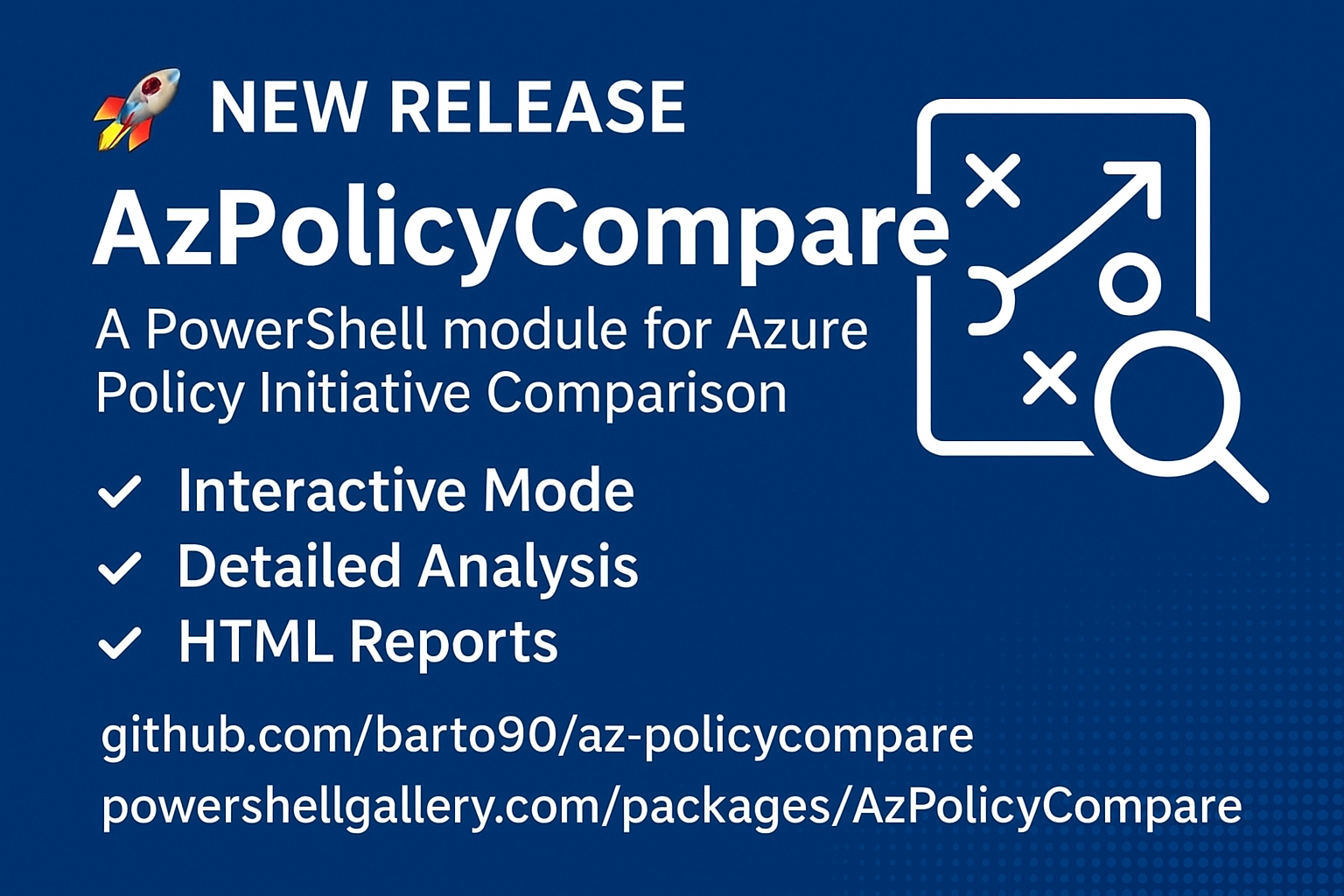 🚀 New Release: AzPolicyCompare – A PowerShell Module for Azure Policy Initiative Comparison