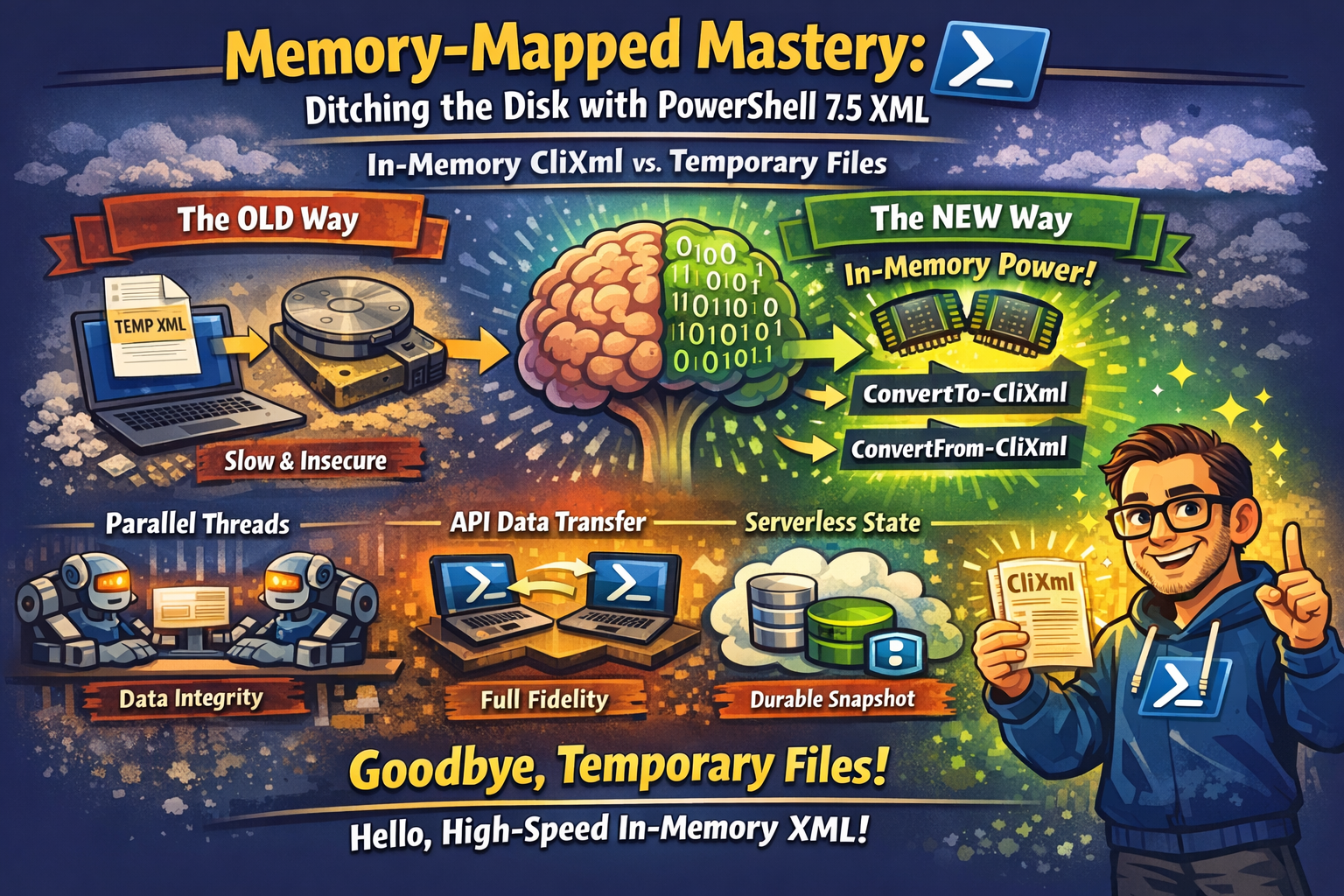 Memory-Mapped Mastery: Ditching the Disk with PowerShell 7.5 XML